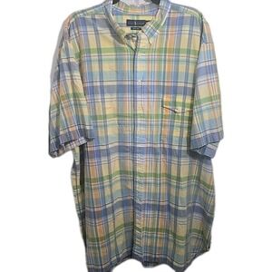 Ralph Lauren Men's Pastel Plaid Beach Twill‎ Button Down S/S Shirt Size 3XLT